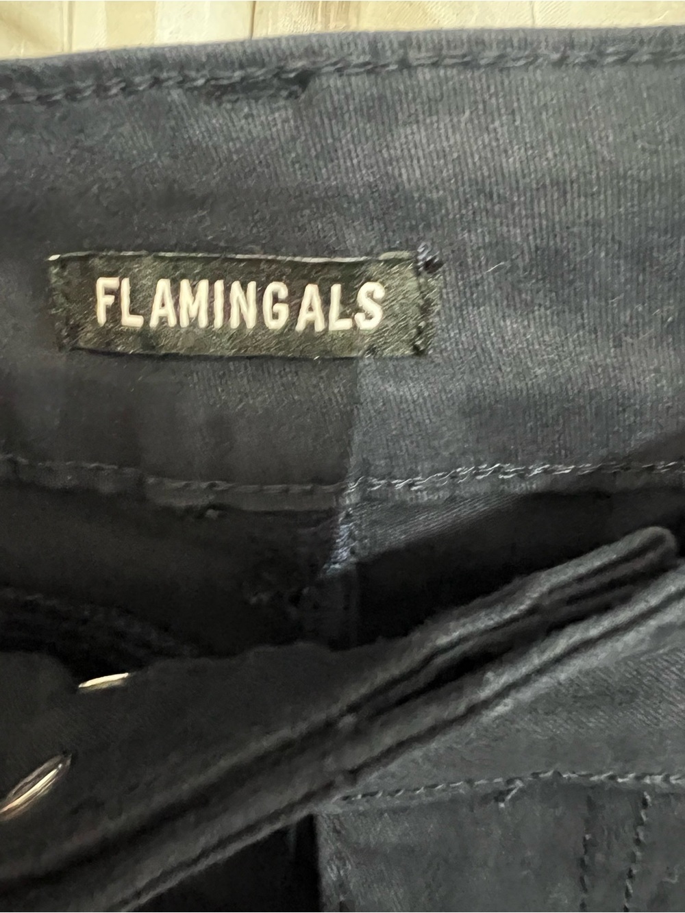 Flamingals Straight-Leg High-Rise Pants in Navy - Picture 2 of 5